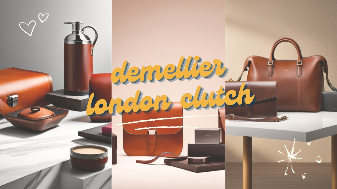 バッグ DEMELLIER LONDON ShearlingSmooth Clutch The London Clutch | Natural Raffia Black Smooth | DeMellier