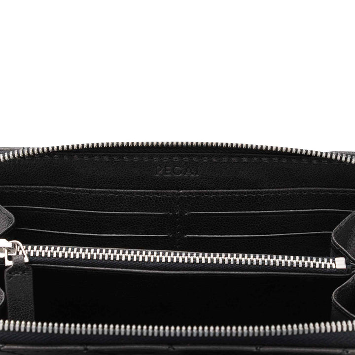 Leather Quilted Women's Wallet | Black | Sherry