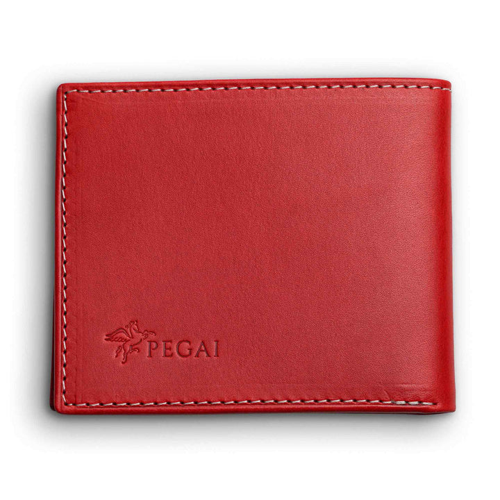 Edward | Italian Leather Wallet | Red & Black