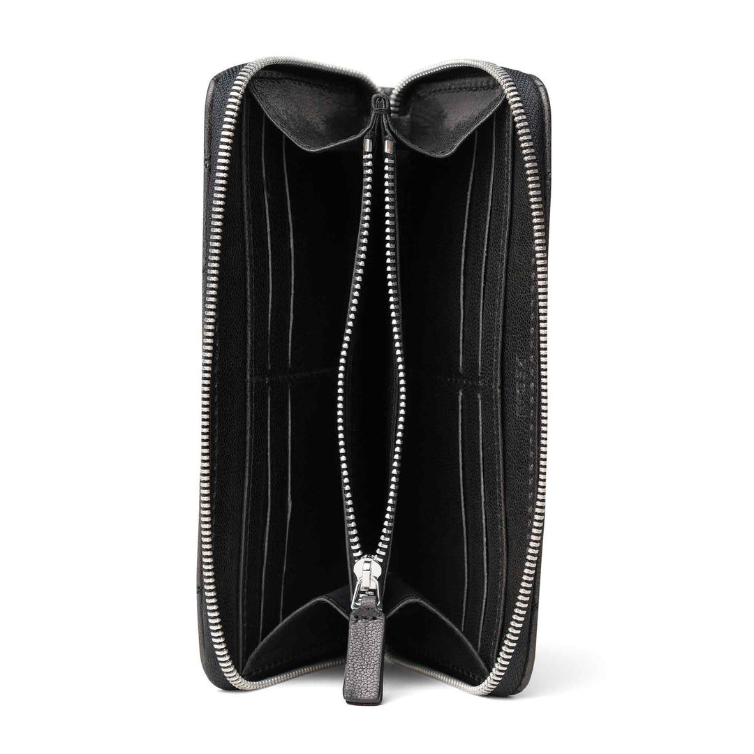 Leather Quilted Women's Wallet | Black | Sherry