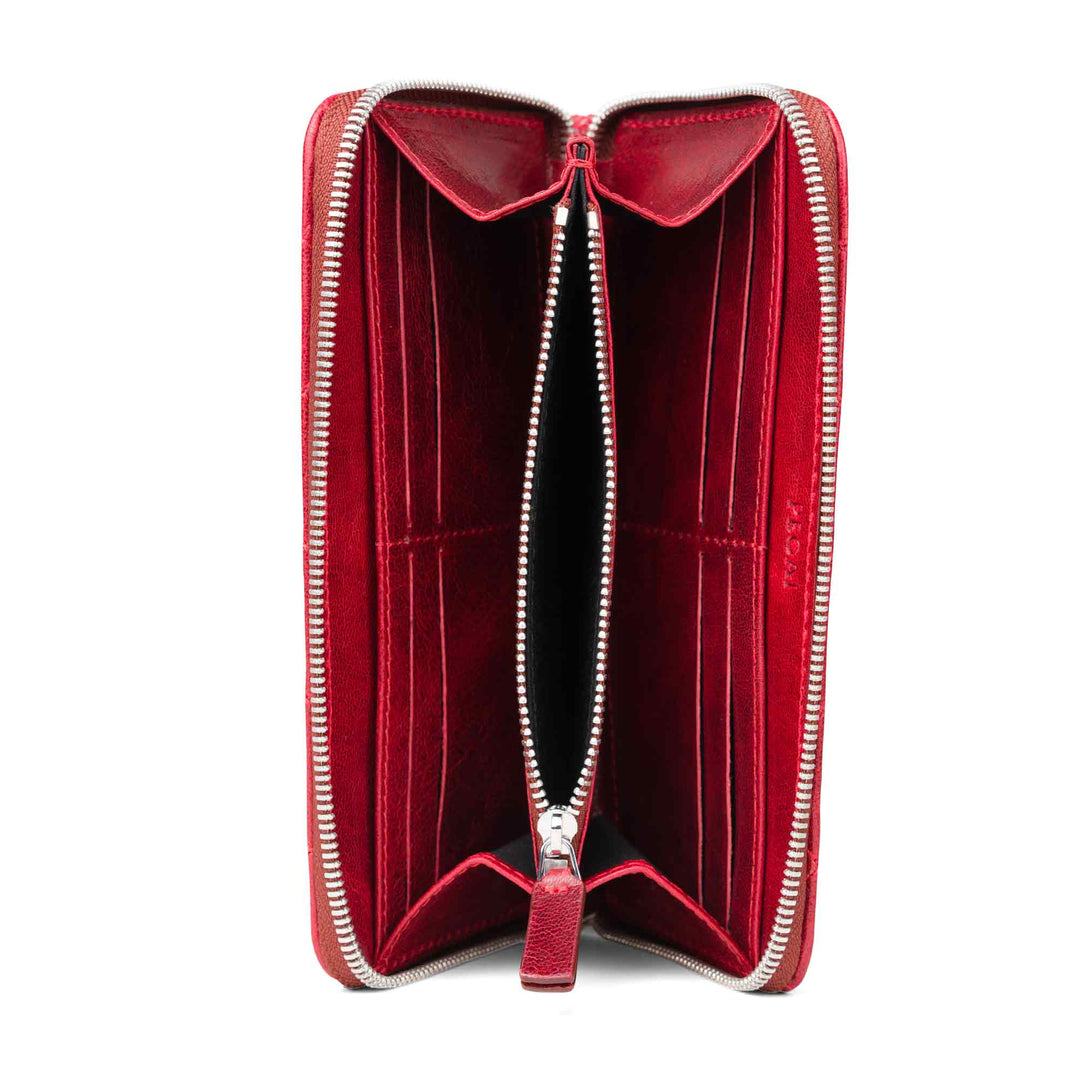 Leather Quilted Women's Wallet | Red | Sherry