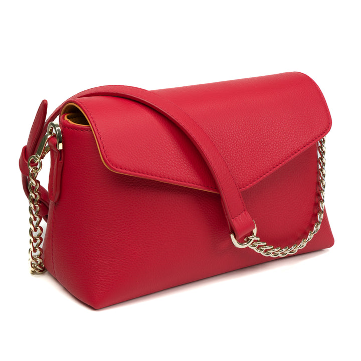 Helen Leather Crossbody Bag | Pebbled Calf Red