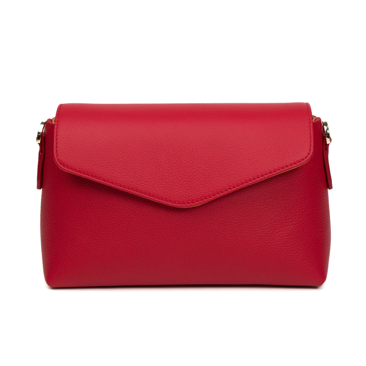 Helen Leather Crossbody Bag | Pebbled Calf Red