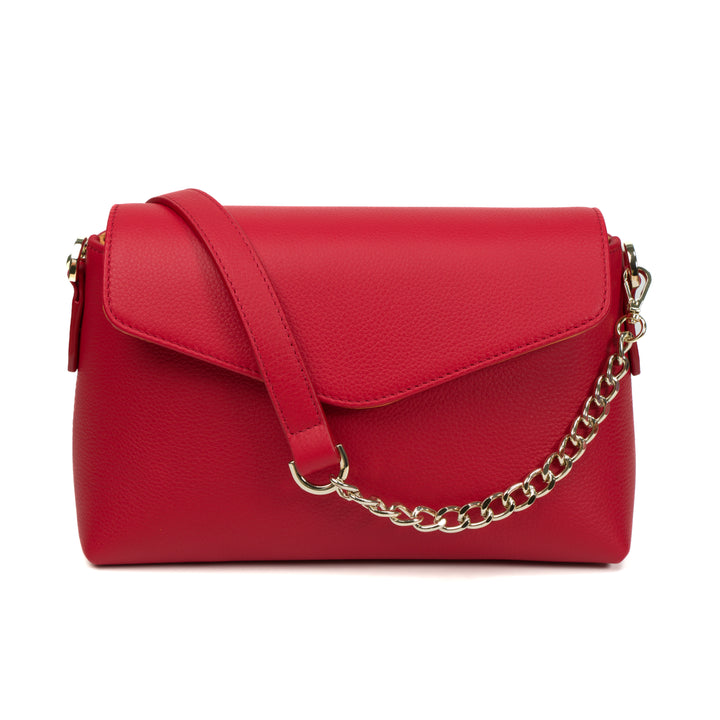 Helen Leather Crossbody Bag | Pebbled Calf Red