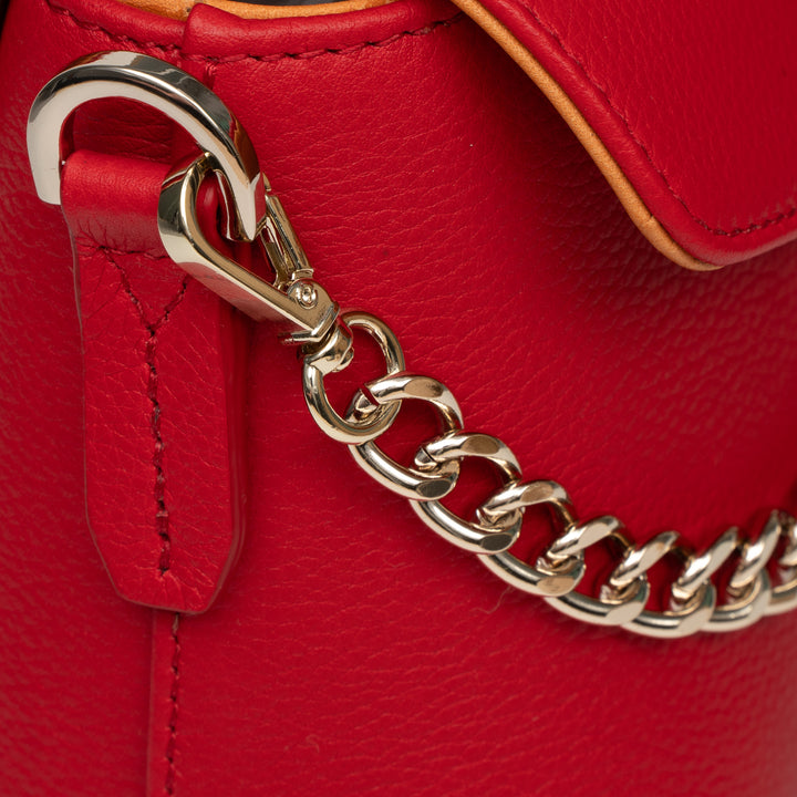 Helen Leather Crossbody Bag | Pebbled Calf Red