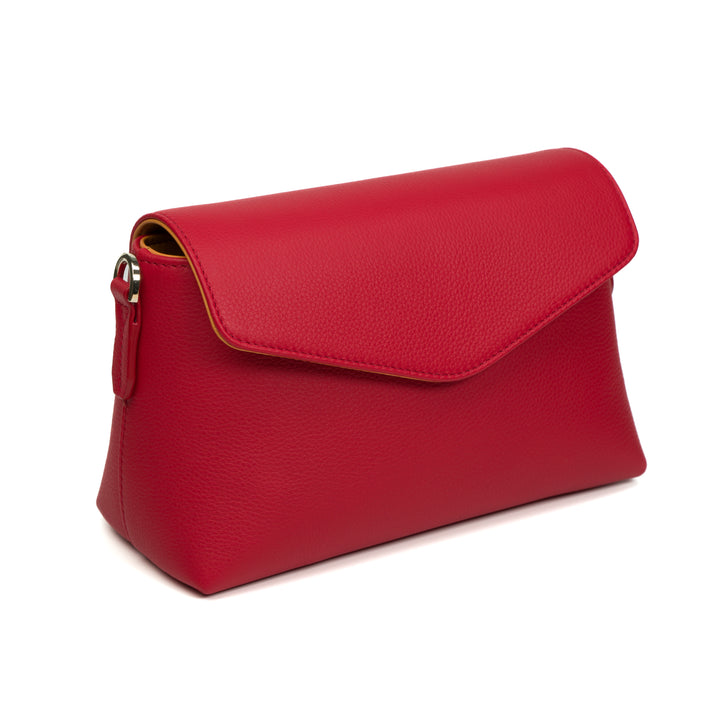 Helen Leather Crossbody Bag | Pebbled Calf Red