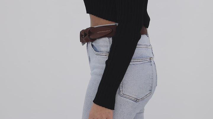 Womens Leather Belt | Magnolia | Brown