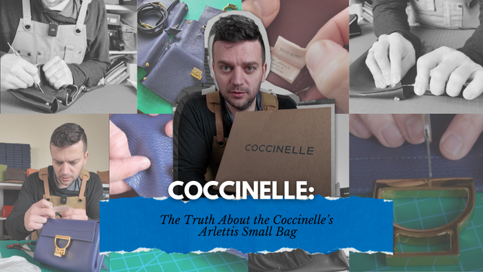 Image of Tanner Leatherstein analyzing the Coccinelle Arlettis Small Bag, highlighting its leather quality, craftsmanship, and design in a detailed review.
