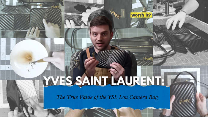 Leather expert Tanner Leatherstein dissects and reviews the YSL Lou Camera Bag, showcasing close-up details of its craftsmanship, leather quality, and design flaws.