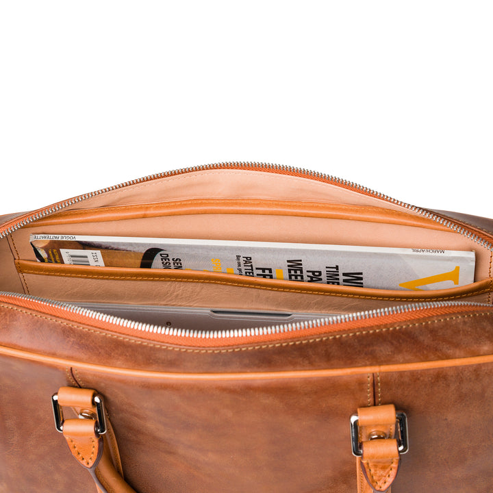Senior | Italian Leather Briefcase | Brown