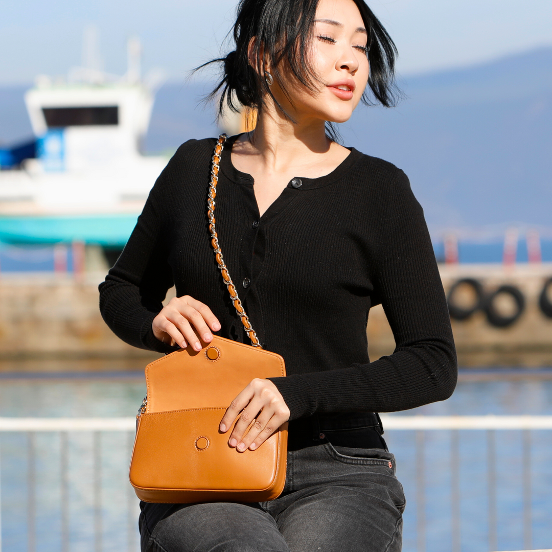 Viola | Clutch Crossbody Bag w/ Slim Wallet | Mustard