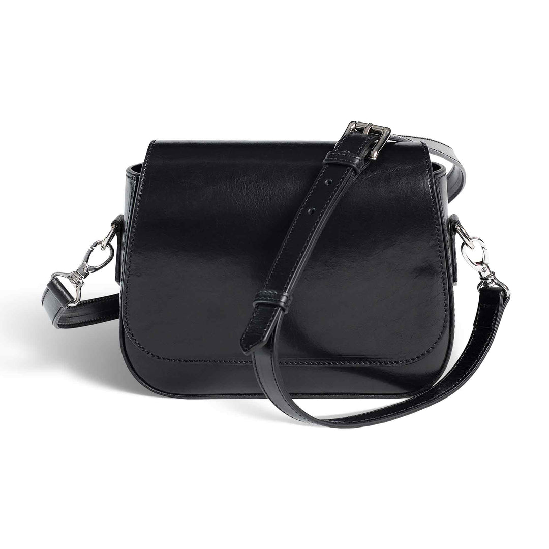 Hampton | Crossbody Bag | Black w/ Nickel Hardware