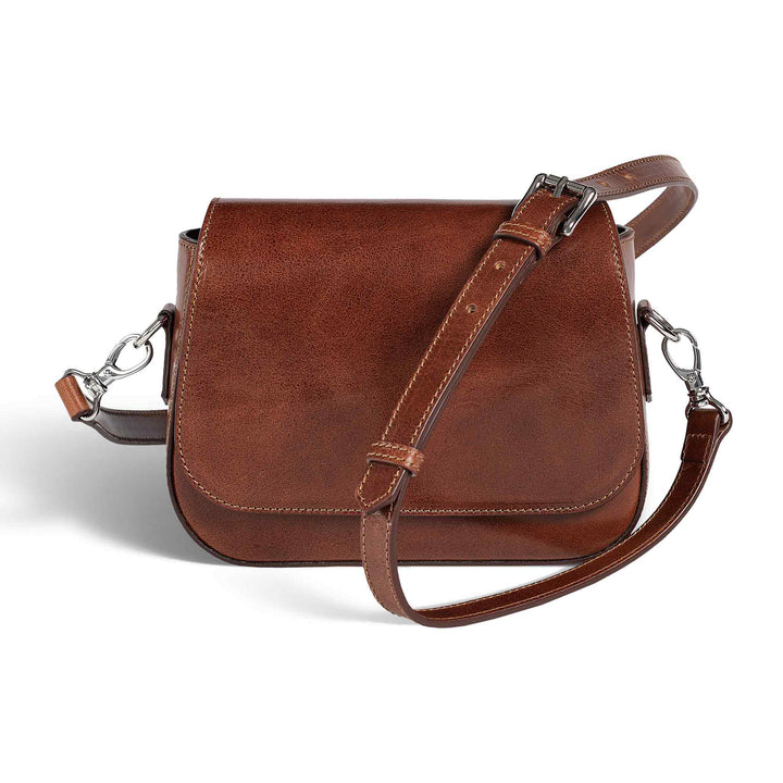 Hampton | Crossbody Bag | Brown w/ Nickel Hardware