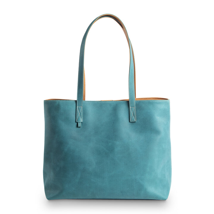 Leather Tote | Sharon | Turquoise