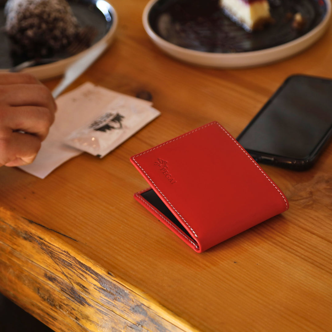 Leather Designer Wallet | Red | Edward