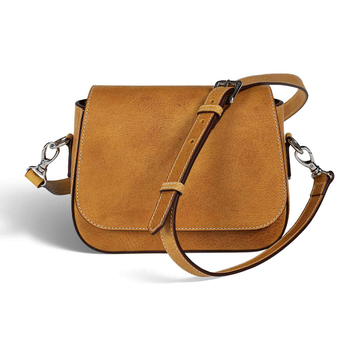 Hampton | Crossbody Bag | Amber w/ Nickel Hardware
