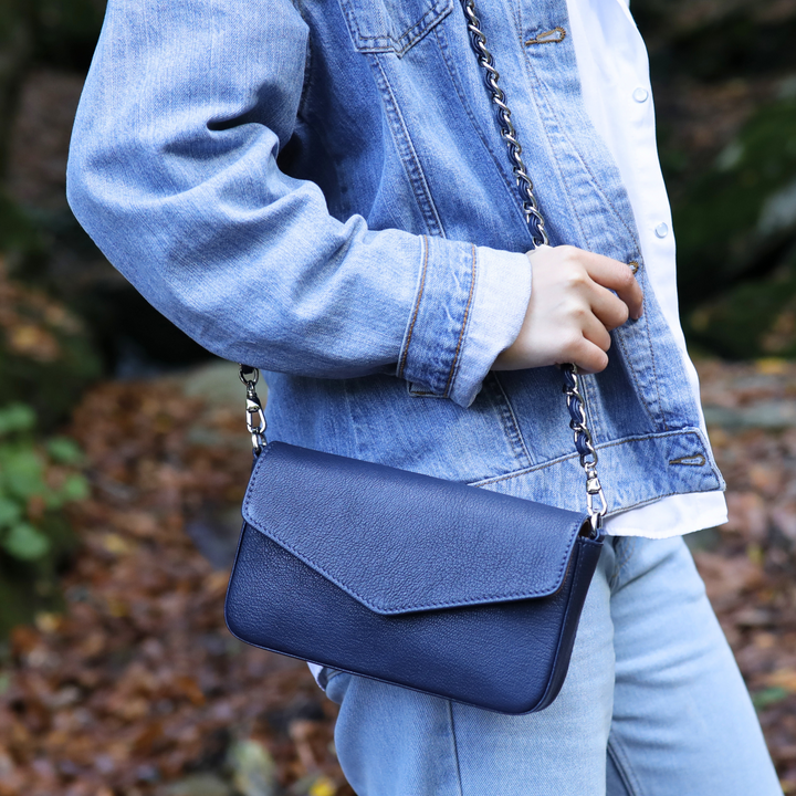 Viola | Clutch Crossbody Bag w/ Slim Wallet | Navy Blue