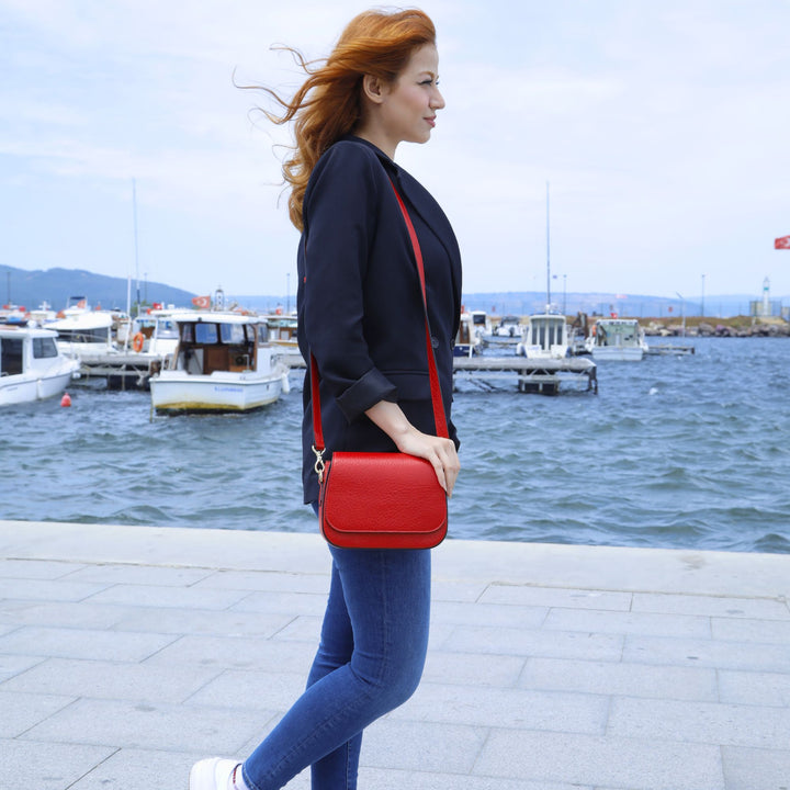 Hampton | Crossbody Bag | Ruby w/ Nickel Hardware