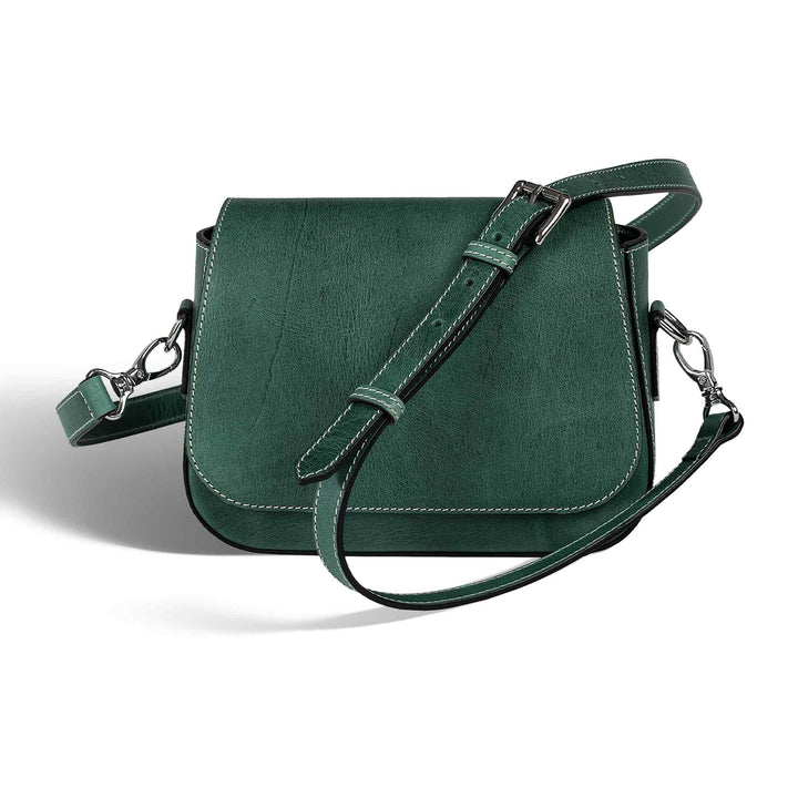 Hampton | Crossbody Bag | Emerald w/ Nickel Hardware