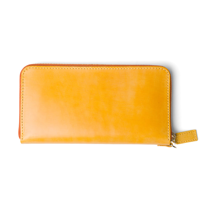 Leather Large Wallet | Yellow | Karla