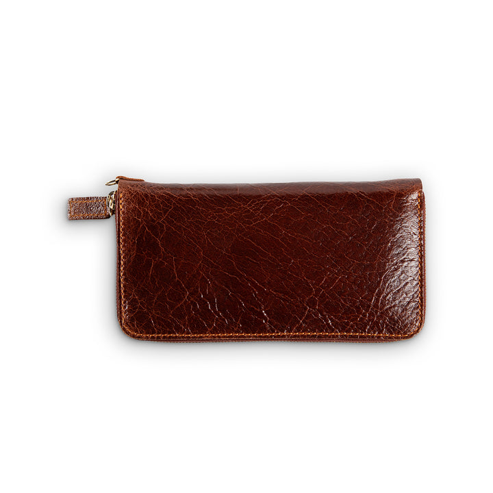 Leather Large Wallet | Cognac Brown | Karla
