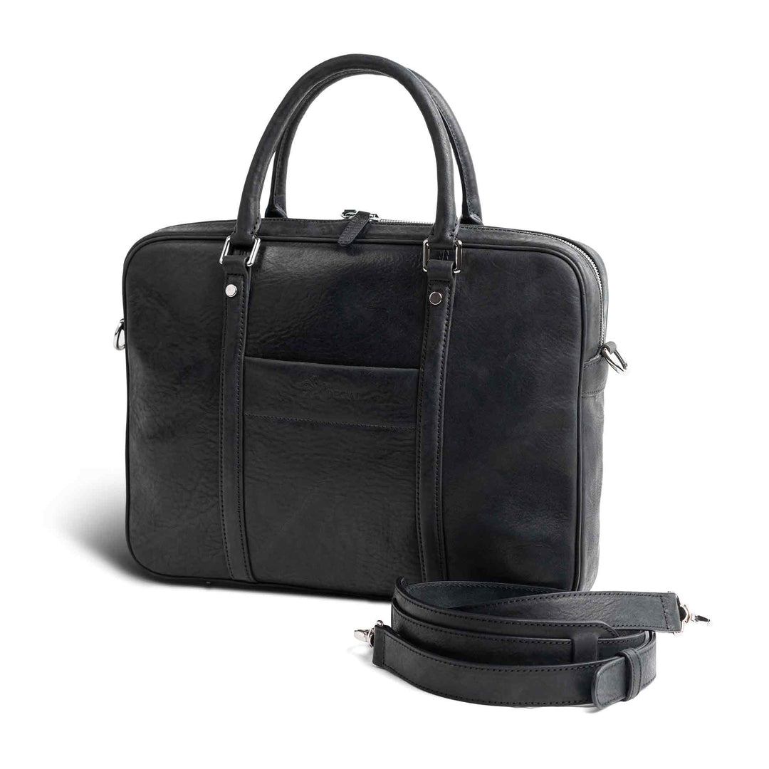 Senior | Italian Leather Briefcase | Black