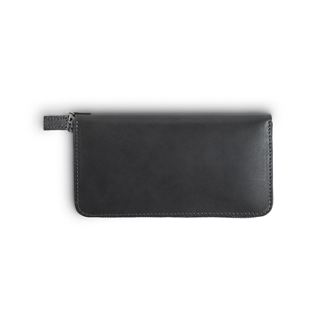 Leather Large Wallet | Grey | Karla