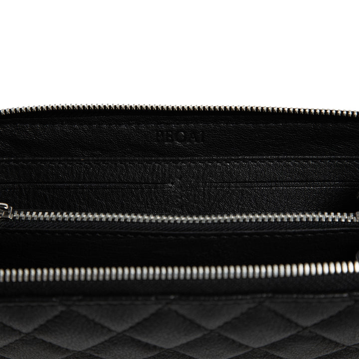 Leather Quilted Women's Wallet | Nicon Black | Sherry