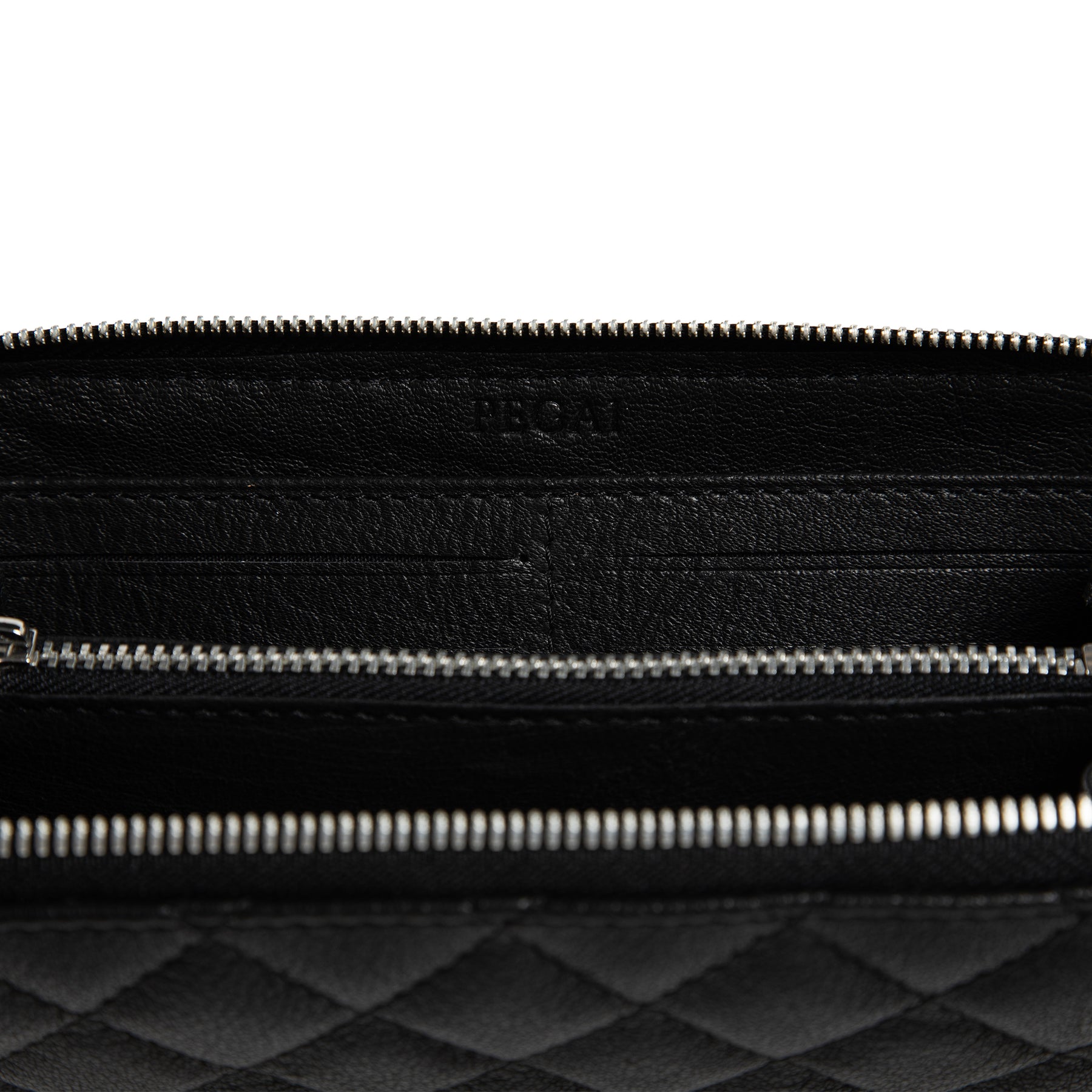 CHANEL Zip Around Quilted Caviar Leather Wallet Black