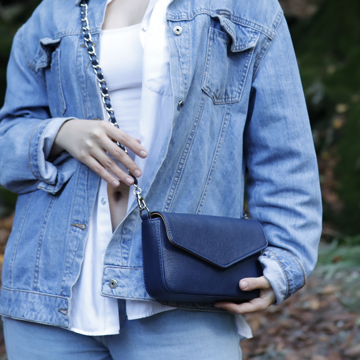 Viola | Clutch Crossbody Bag w/ Slim Wallet | Navy Blue