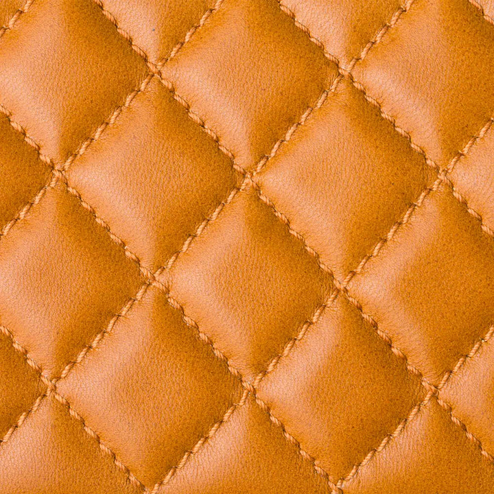 Leather Quilted Women's Wallet | Mustard | Sherry