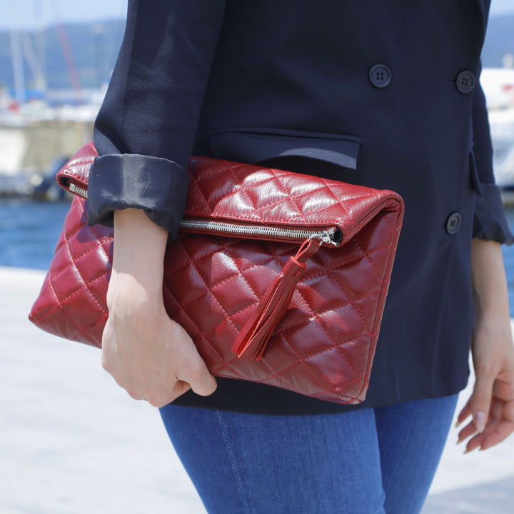 Sandy | Flap Clutch Handbag | Red