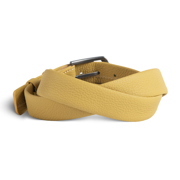 Mens Fashion Leather Belt | Preston | Canary