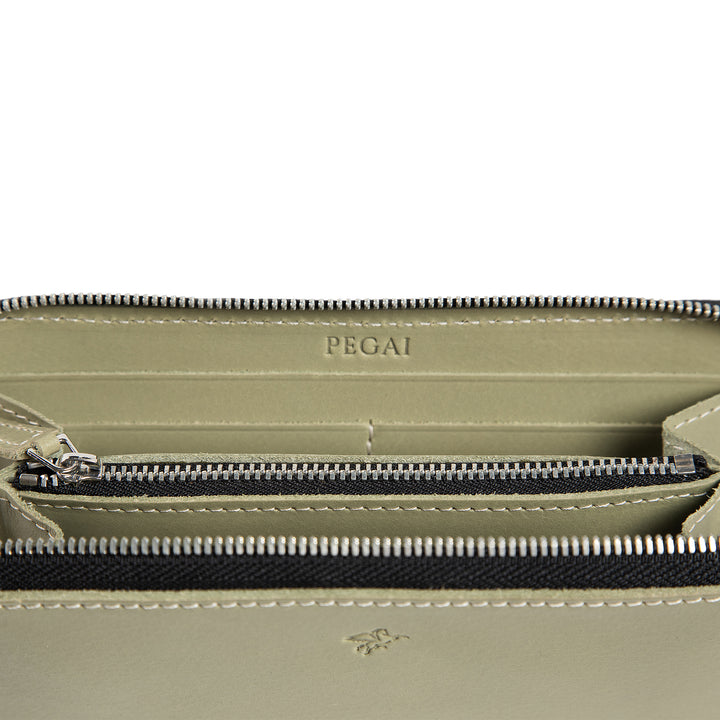 Leather Large Wallet | Aqua | Karla