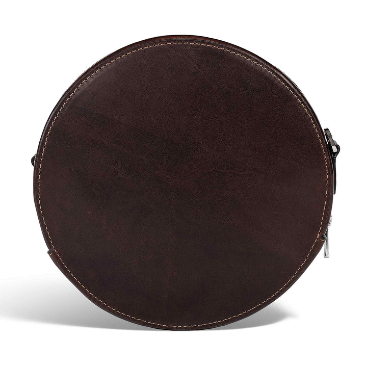 Circle | Crossbody Bag | Brown w/ Nickel Hardware