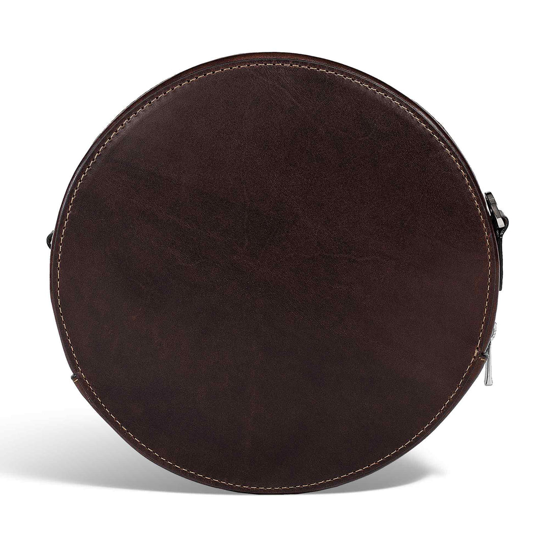 Roundy Circle | Crossbody Bag | Brown w/ Nickel Hardware