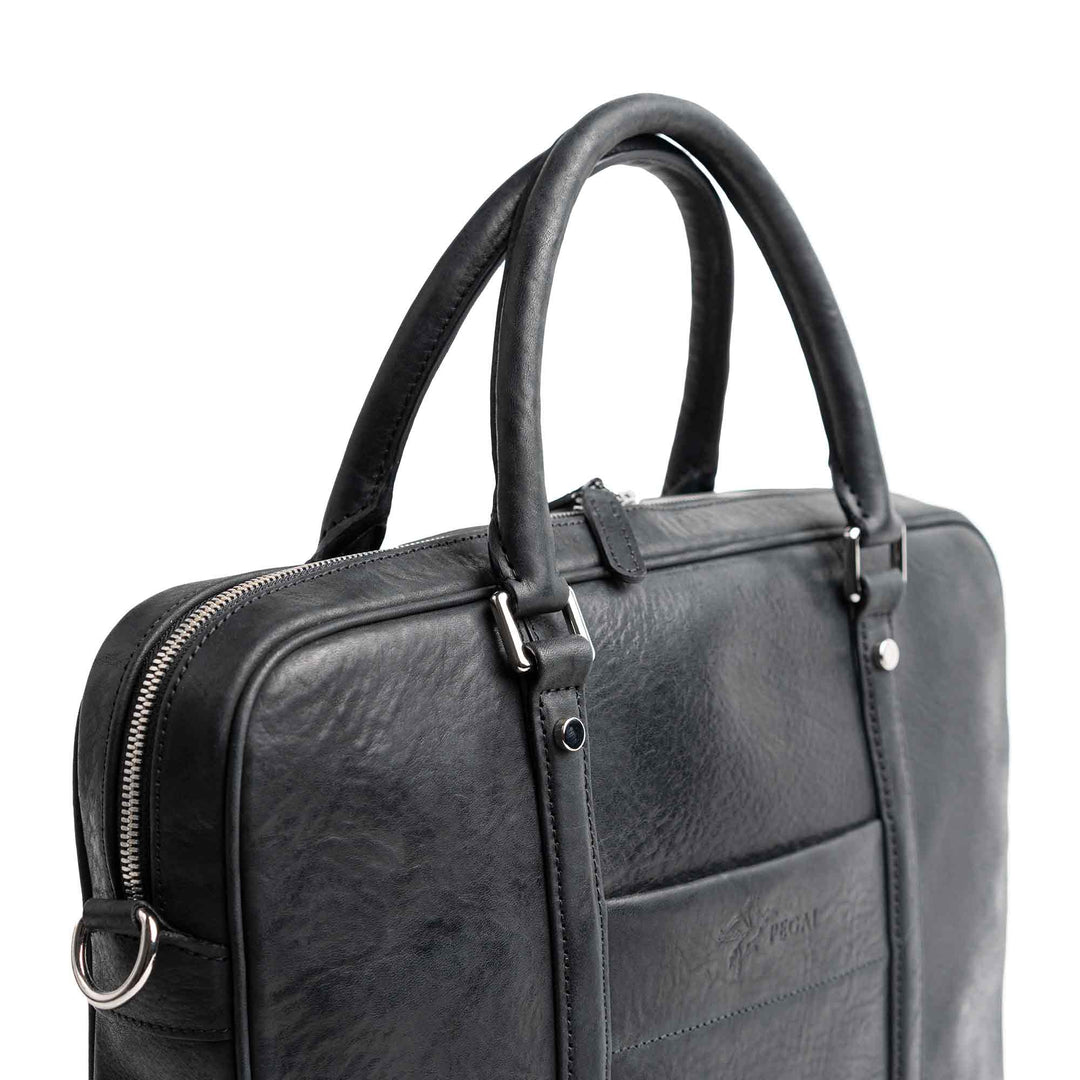 Senior | Italian Leather Briefcase | Black