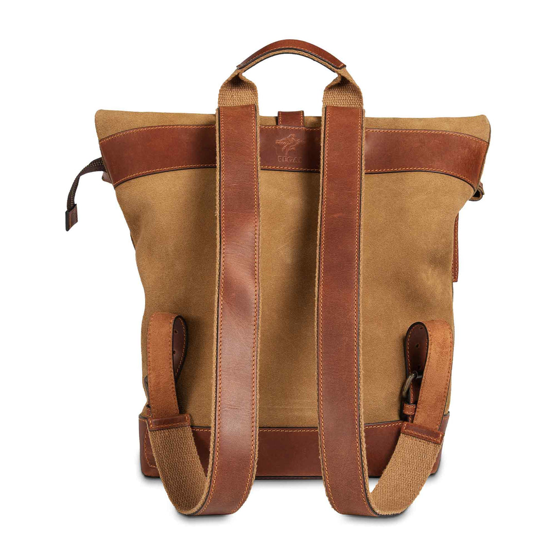 Rocky | Suede Rolltop Backpack | Mustard