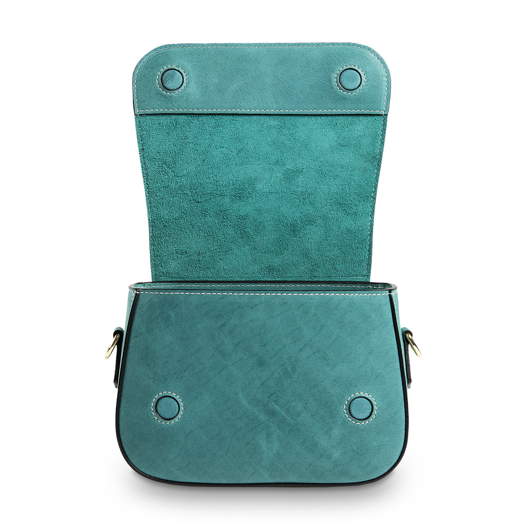 Hampton | Crossbody Bag | Turqoise w/ Gold Hardware
