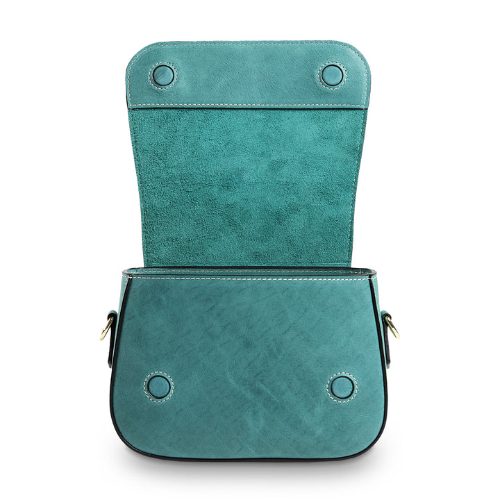 Hampton | Crossbody Bag | Turqoise w/ Gold Hardware