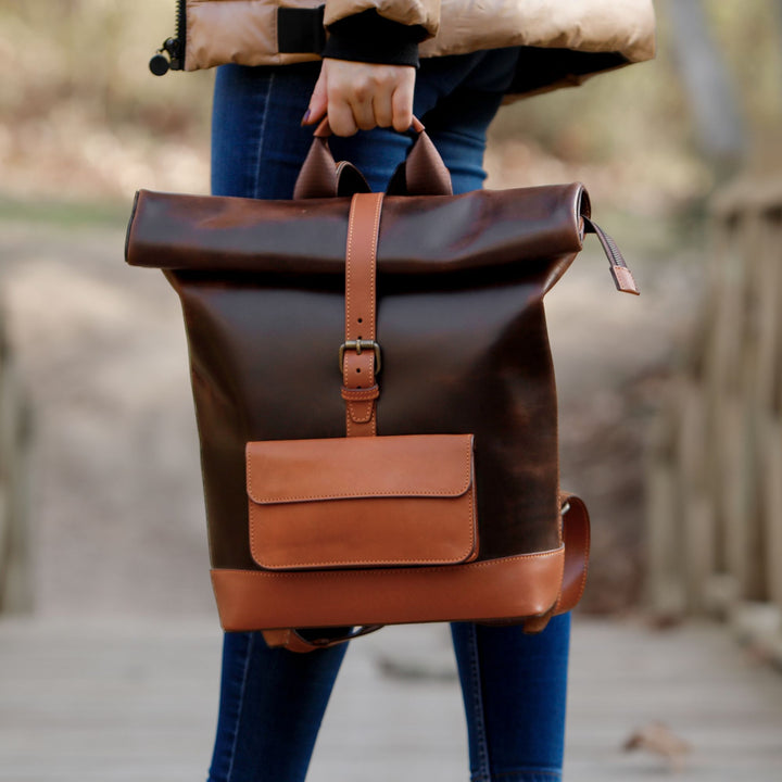 Rocky | Rolltop Backpack | Antique Brown