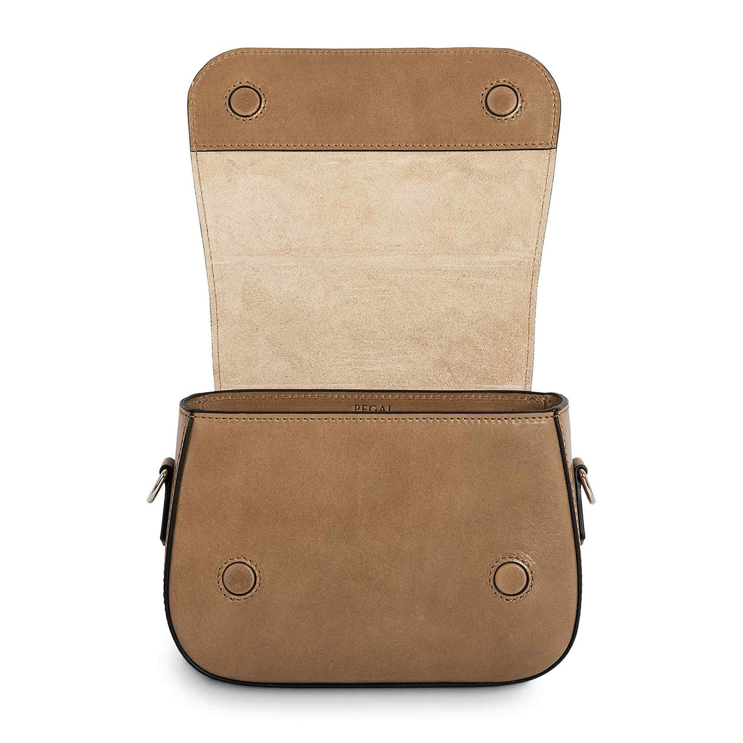 Hampton | Crossbody Bag | Cappuccino w/ Nickel Hardware