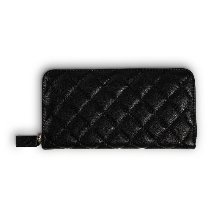 Leather Quilted Women's Wallet | Nicon Black | Sherry