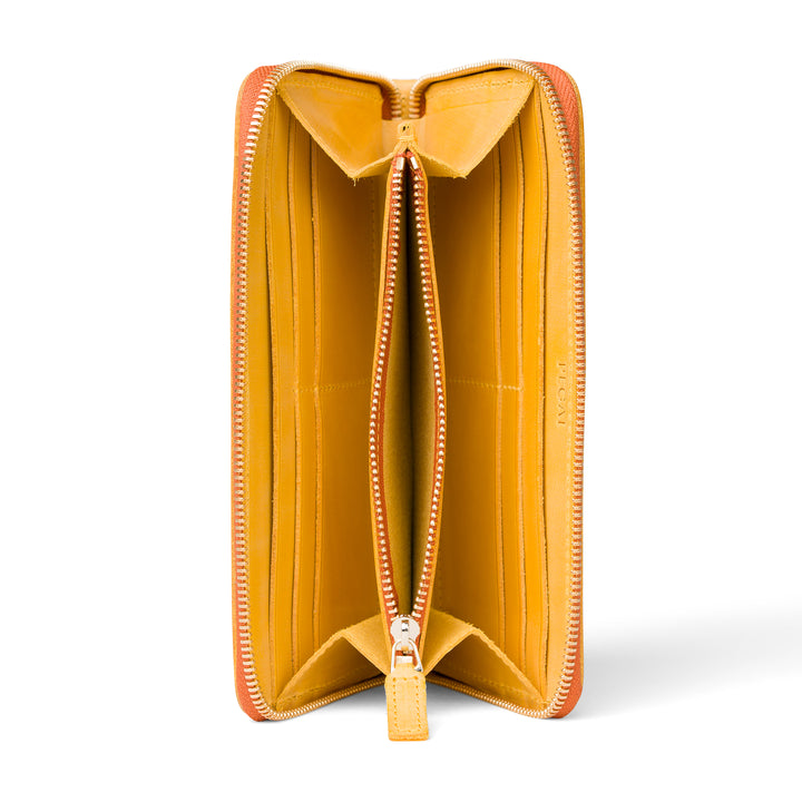 Leather Large Wallet | Yellow | Karla