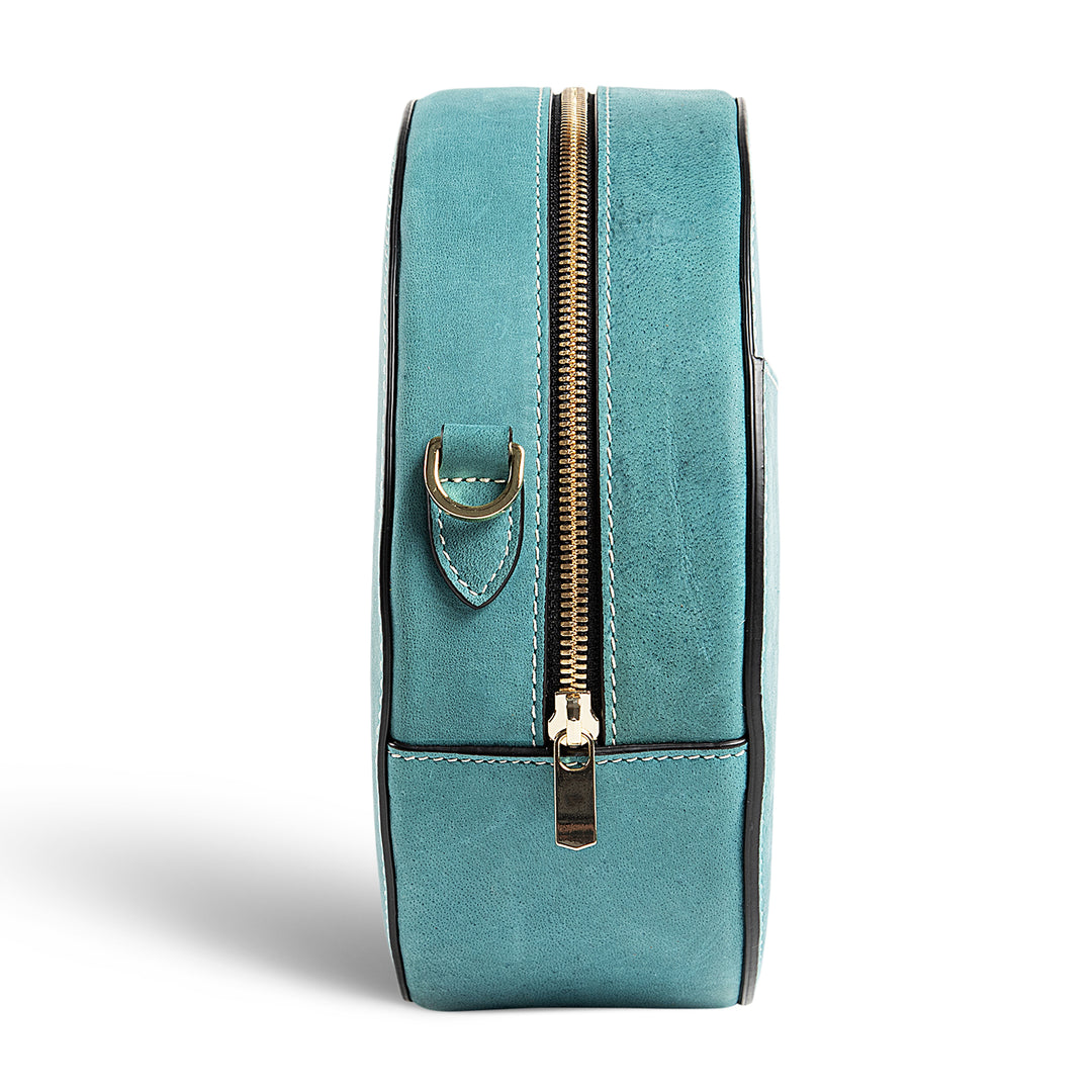 Circle | Crossbody Bag | Turquoise w/ Gold Hardware