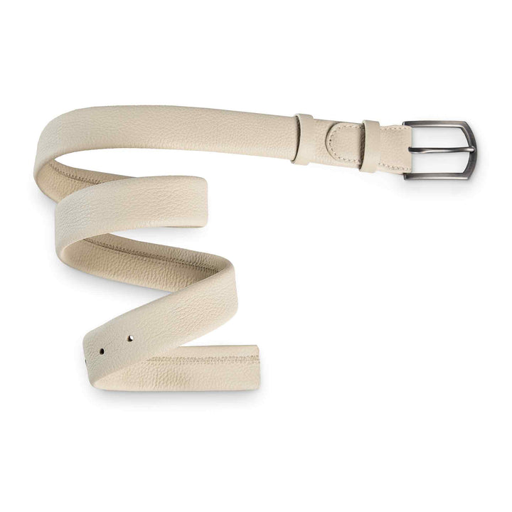 Mens Fashion Leather Belt | Preston | Ivory