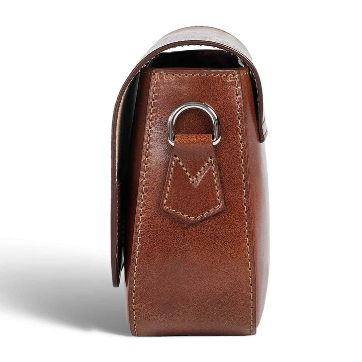 Hampton | Crossbody Bag | Brown w/ Nickel Hardware