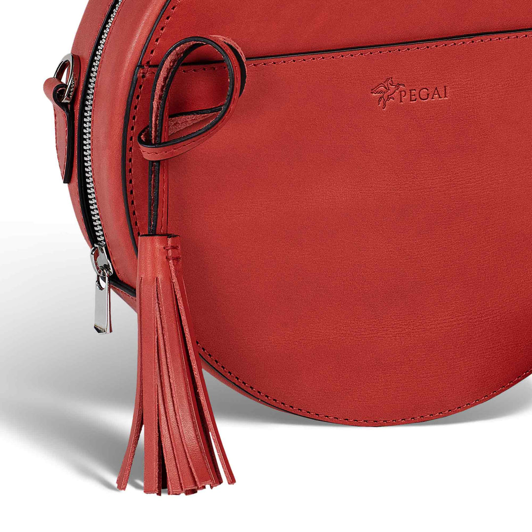 Circle | Crossbody Bag | Ruby w/ Nickel Hardware