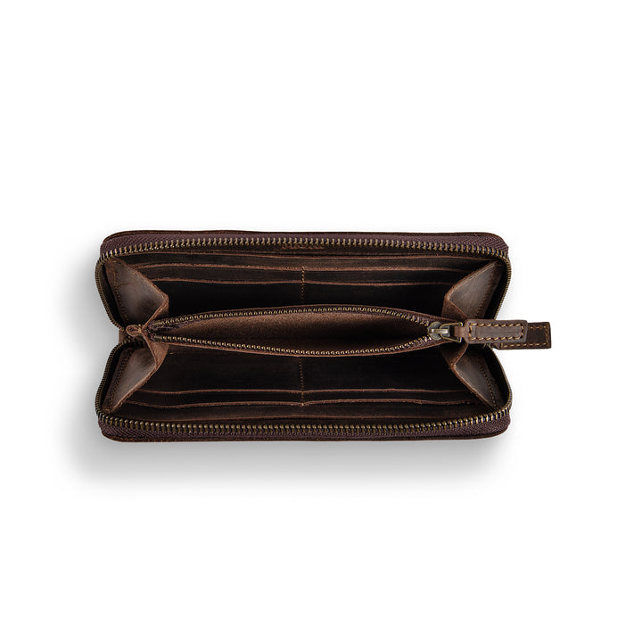 Leather Large Wallet | Chestnut Brown | Karla