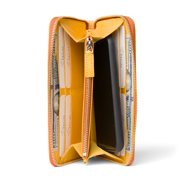 Leather Large Wallet | Yellow | Karla